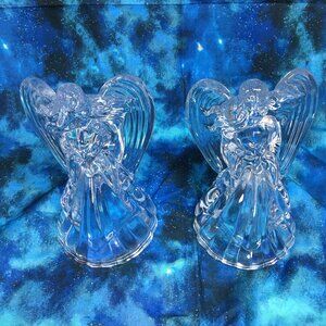 Glass Angel Candle Holders